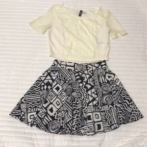 Skirt and croptop combined